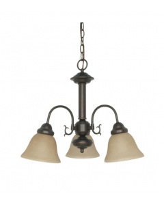 Nuvo 60-1252 Ballerina - 3 Light Chandelier With Champagne Linen Washed Glass - Mahogany Bronze Finish