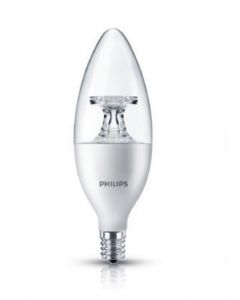 Philips 457234 LED B12 Bulb - 2.7B12/LED/827-22/E12/DIM 120V