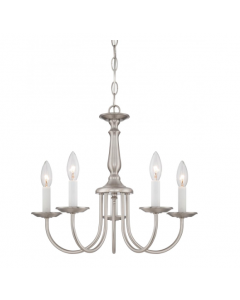 Nuvo 60-1298 5 Light - Chandelier - Withcandlesticks - Brushed Nickel Finish