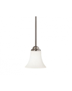 Nuvo 60-1831 Dupont - 1 Light Mini Pendant with Satin White Glass - Brushed Nickel Finish 