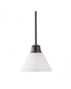 Nuvo 60-3172 Empire - 1 Light 7" Mini Pendant with Frosted White Glass - Mahogany Bronze Finish 