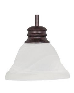 Nuvo 60-366 Empire - 1 Light 7" Mini Pendant with Alabaster Glass - Old Bronze Finish