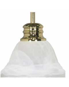 Nuvo 60-367 Empire - 1 Light 7" Mini Pendant with Alabaster Glass - Polished Brass Finish 