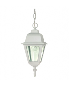 Nuvo 60-487 Briton - 1 Light 10" Hanging Lantern with Clear Glass - White Finish