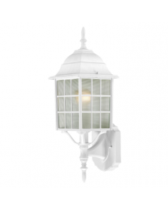 Nuvo 60-4901 Adams - 1 Light 18" Wall Lantern with Frosted Glass - White Finish