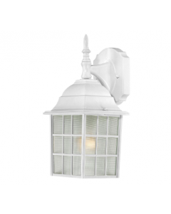 Nuvo 60-4904 Adams - 1 Light 14" Wall Lantern with Frosted Glass - White Finish