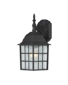 Nuvo 60-4906 Adams - 1 Light 14" Wall Lantern with Frosted Glass - Textured Black Finish