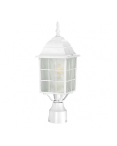 Nuvo 60-4907 Adams - 1 Light 17" Post Lantern with Frosted Glass - White Finish