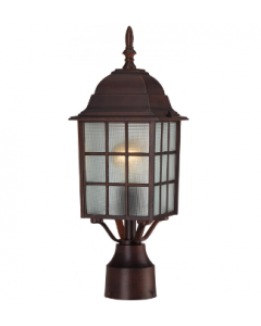 Nuvo 60-4908 Adams - 1 Light 17" Post Lantern with Frosted Glass - Rustic Bronze Finish