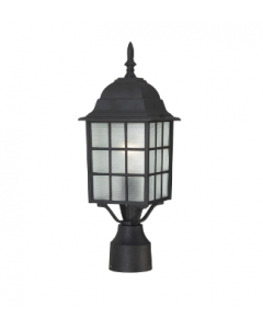 Nuvo 60-4909 Adams - 1 Light 17" Post Lantern with Frosted Glass - Textured Black Finish