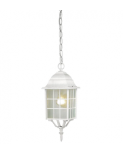 Nuvo 60-4911 Adams - 1 Light 16" Hanging Lantern with Frosted Glass - White Finish