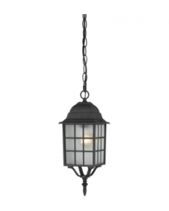 Nuvo 60-4913 Adams - 1 Light 16" Hanging Lantern with Frosted Glass - Textured Black Finish