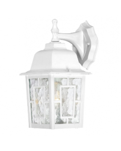 Nuvo 60-4921 Banyan - 1 Light 12" Wall Lantern with Clear Water Glass - White Finish