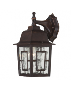 Nuvo 60-4922 Banyan - 1 Light 12" Wall Lantern with Clear Water Glass - Rustic Bronze Finish