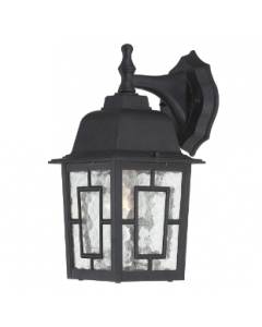 Nuvo 60-4923 Banyan - 1 Light 12" Wall Lantern with Clear Water Glass - Textured Black Finish