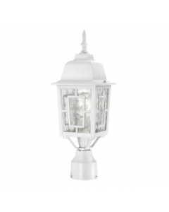 Nuvo 60-4927 Banyan - 1 Light 17" Post Lantern with Clear Water Glass - White Finish