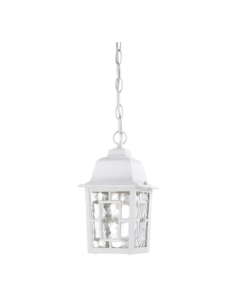 Nuvo 60-4931 Banyan - 1 Light 11" Hanging Lantern with Clear Water Glass - White Finish