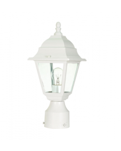 Nuvo 60-546 Briton - 1 Light 14" Post Lantern with Clear Seeded Glass - White Finish