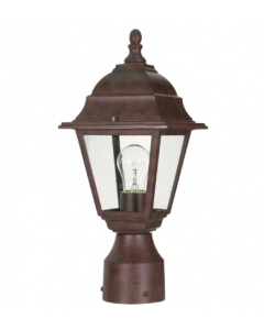 Nuvo 60-547 Briton - 1 Light 14" Post Lantern with Clear Seeded Glass - Old Bronze Finish