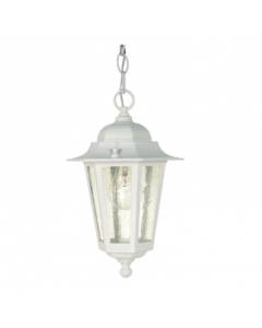 Nuvo 60-991 Cornerstone - 1 Light 13" Hanging Lantern with Clear Seeded Glass - White Finish