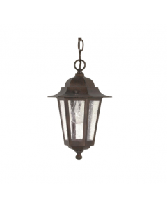 Nuvo 60-992 Cornerstone - 1 Light 13" Hanging Lantern with Clear Seeded Glass - Old Bronze Finish