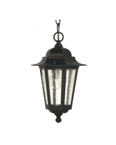 Nuvo 60-993 Cornerstone - 1 Light 13" Hanging Lantern with Clear Seeded Glass - Textured Black Finish