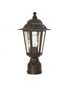 Nuvo 60-995 Cornerstone - 1 Light 14" Post Lantern with Clear Seeded Glass - Old Bronze Finish