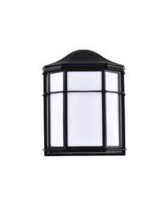 Nuvo 62-1397 LED Cage Lantern Fixture; Black Finish with White Linen Acrylic