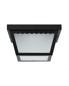 Nuvo 62-1572 12 Watt; 9 inch; LED Carport Flush Mount Fixture; 3000K; Dimmable; Black Finish with Frosted Glass